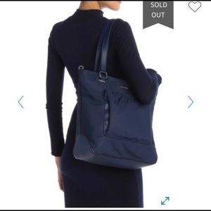 Calvin Klein Blue Nylon Leather Purse/Tote